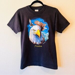 Vintage Eagle Single Stitch Grunge USA America Black Tee Small